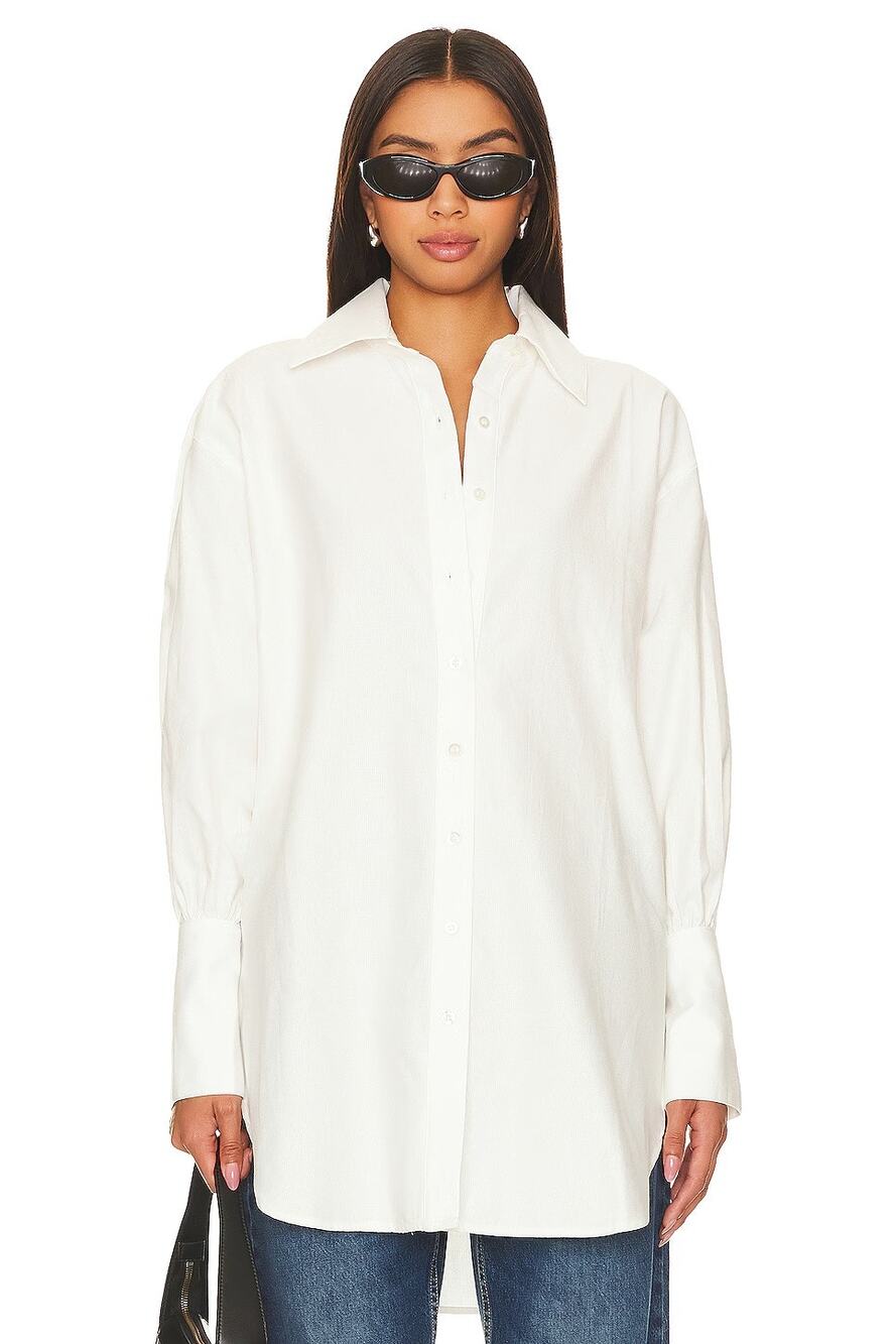 The Line by K Klein Shirt Button Boxy Oversized Minimal Basic Work Preppy XS